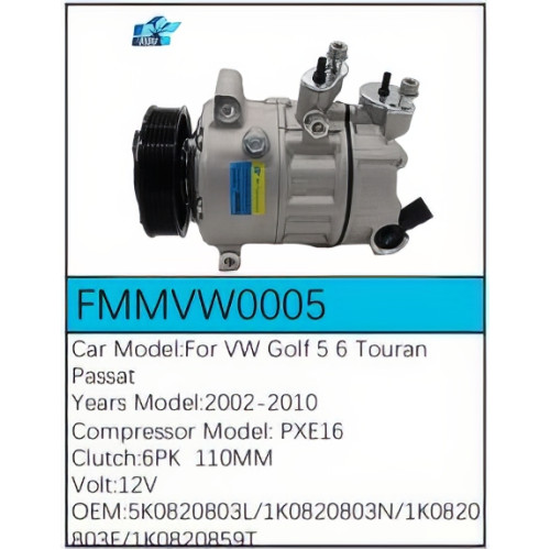 PartzBiz CE: -Compressor for Volkswagen - FMMVW0005 PartzBiz CE: -Compressor for Volkswagen - FMMVW0005
