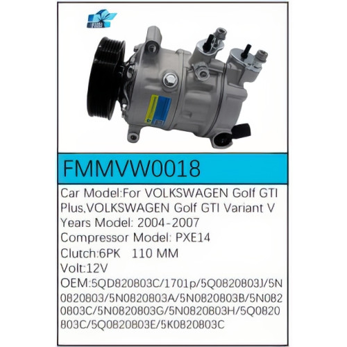 PartzBiz CE: -สำหรับคอมเพรสเซอร์ Volkswagen - FMMVW0018 PartzBiz CE: -สำหรับคอมเพรสเซอร์ Volkswagen - FMMVW0018