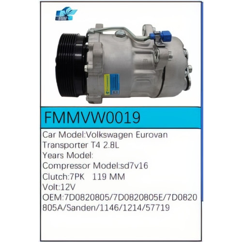 PartzBiz CE: -สำหรับคอมเพรสเซอร์ Volkswagen - FMMVW0019 PartzBiz CE: -สำหรับคอมเพรสเซอร์ Volkswagen - FMMVW0019