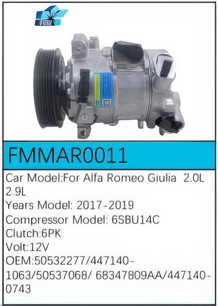 PartzBiz CE: -Compressor for Alfa Romeo - FMMAR0011 PartzBiz CE: -Compressor for Alfa Romeo - FMMAR0011