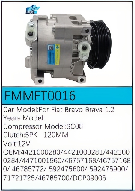 PartzBiz CE: -Compressor for Fiat - FMMFT0016 PartzBiz CE: -Compressor for Fiat - FMMFT0016