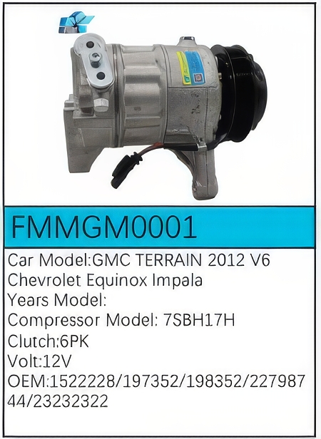 PartzBiz CE: -Compressor for GMC - FMMGM0001 PartzBiz CE: -Compressor for GMC - FMMGM0001