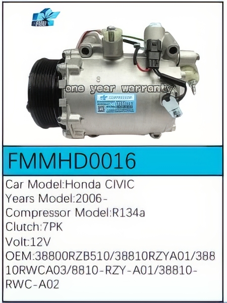 PartzBiz CE: -สำหรับคอมเพรสเซอร์ Honda - FMMHD0016 PartzBiz CE: -สำหรับคอมเพรสเซอร์ Honda - FMMHD0016