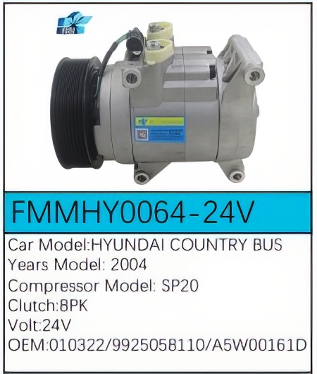 PartzBiz CE: -Compressor for Hyundai - FMMHY0064-24V PartzBiz CE: -Compressor for Hyundai - FMMHY0064-24V