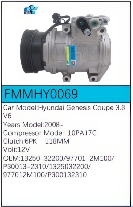 PartzBiz CE: -Compressor for Hyundai - FMMHY0069 PartzBiz CE: -Compressor for Hyundai - FMMHY0069