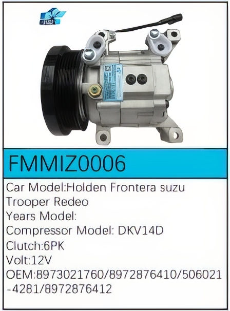 PartzBiz CE: -สำหรับคอมเพรสเซอร์ Isuzu - FMMIZ0006 PartzBiz CE: -สำหรับคอมเพรสเซอร์ Isuzu - FMMIZ0006