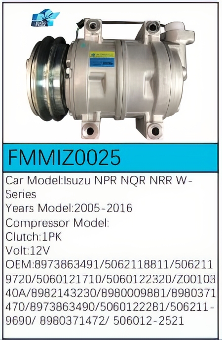 PartzBiz CE: -สำหรับคอมเพรสเซอร์ Isuzu - FMMIZ0025 PartzBiz CE: -สำหรับคอมเพรสเซอร์ Isuzu - FMMIZ0025