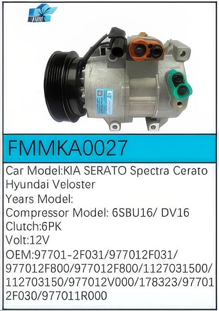 PartzBiz CE: -Compressor for Kia - FMMKA0027 PartzBiz CE: -Compressor for Kia - FMMKA0027