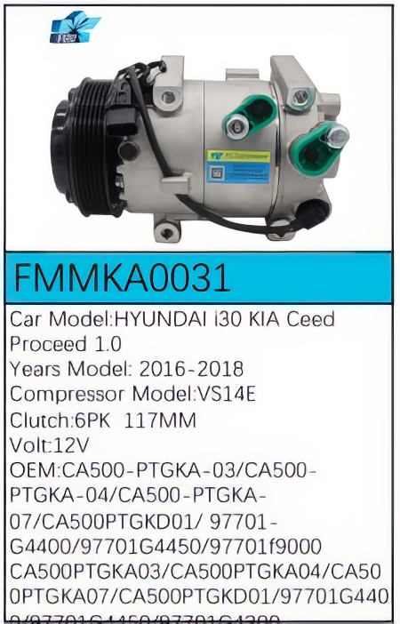 PartzBiz CE: -Compressor for Kia - FMMKA0031 PartzBiz CE: -Compressor for Kia - FMMKA0031
