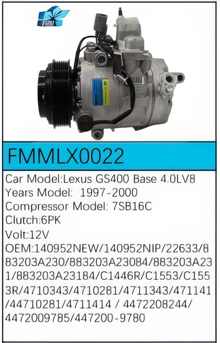 PartzBiz CE: -Compressor for Lexus - FMMLX0022 PartzBiz CE: -Compressor for Lexus - FMMLX0022