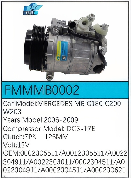 PartzBiz CE: -Compressor for Mercedes-Benz - FMMMB0002 PartzBiz CE: -Compressor for Mercedes-Benz - FMMMB0002