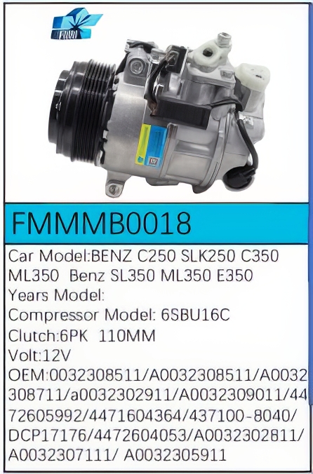 PartzBiz CE: -Compressor for Mercedes-Benz - FMMMB0018 PartzBiz CE: -Compressor for Mercedes-Benz - FMMMB0018