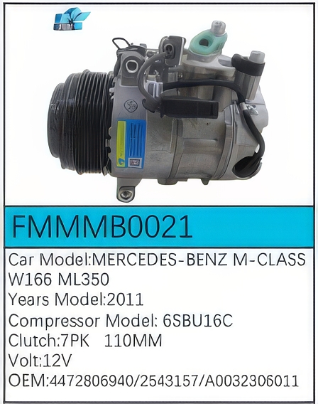 PartzBiz CE: -Compressor for Mercedes-Benz - FMMMB0021 PartzBiz CE: -Compressor for Mercedes-Benz - FMMMB0021