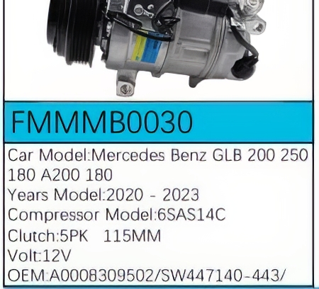 PartzBiz CE: -Compressor for Mercedes-Benz - FMMMB0030 PartzBiz CE: -Compressor for Mercedes-Benz - FMMMB0030