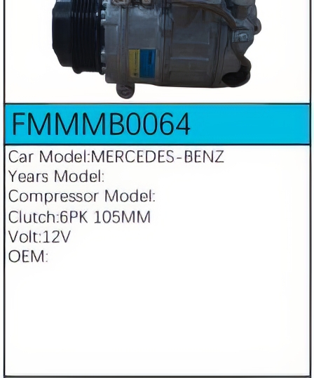 PartzBiz CE: -Compressor for Mercedes-Benz - FMMMB0064 PartzBiz CE: -Compressor for Mercedes-Benz - FMMMB0064