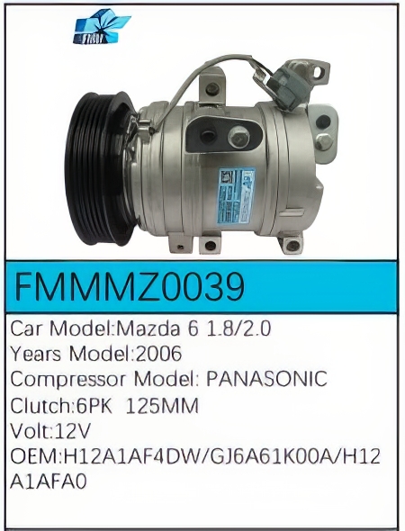 PartzBiz CE: -Compressor for Mazda - FMMMZ0039 PartzBiz CE: -Compressor for Mazda - FMMMZ0039