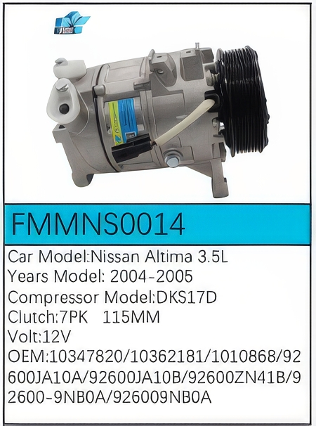 PartzBiz CE: -Compressor for Nissan - FMMNS0014 PartzBiz CE: -Compressor for Nissan - FMMNS0014