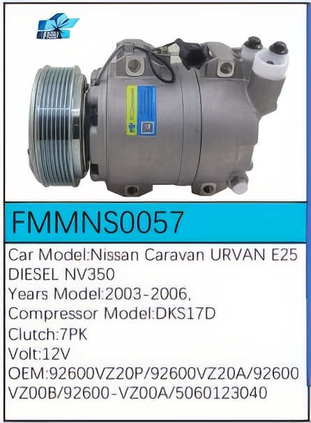 PartzBiz CE: -Compressor for Nissan - FMMNS0057 PartzBiz CE: -Compressor for Nissan - FMMNS0057