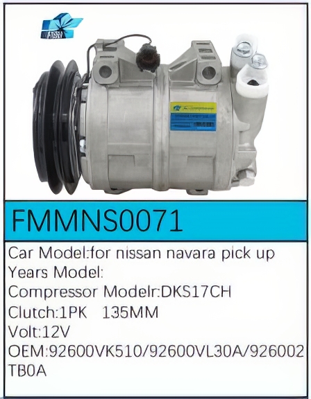 PartzBiz CE: -Compressor for Nissan - FMMNS0071 PartzBiz CE: -Compressor for Nissan - FMMNS0071