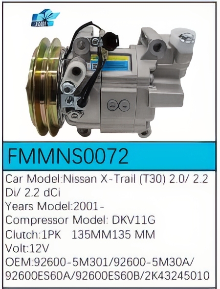 PartzBiz CE: -Compressor for Nissan - FMMNS0072 PartzBiz CE: -Compressor for Nissan - FMMNS0072