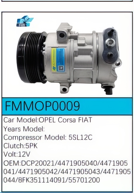 PartzBiz CE: -Compressor for Opel - FMMOP0009 PartzBiz CE: -Compressor for Opel - FMMOP0009