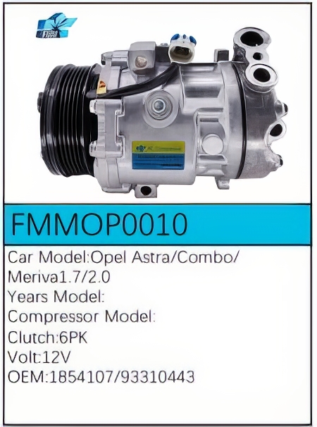 PartzBiz CE: -Compressor for Opel - FMMOP0010 PartzBiz CE: -Compressor for Opel - FMMOP0010