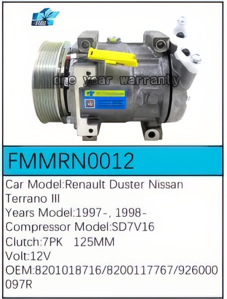 PartzBiz CE: -Compressor for Renault - FMMRN0012 PartzBiz CE: -Compressor for Renault - FMMRN0012