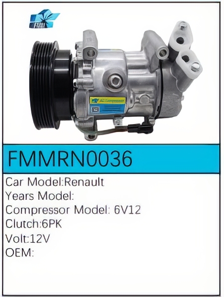 PartzBiz CE: -Compressor for Renault - FMMRN0036 PartzBiz CE: -Compressor for Renault - FMMRN0036