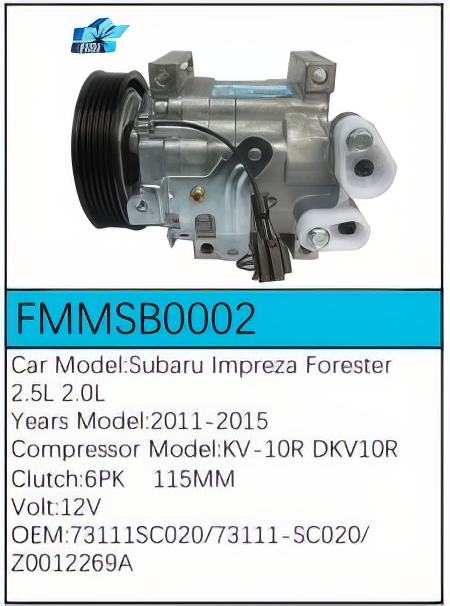 PartzBiz CE: -Compressor for Subaru - FMMSB0002 PartzBiz CE: -Compressor for Subaru - FMMSB0002