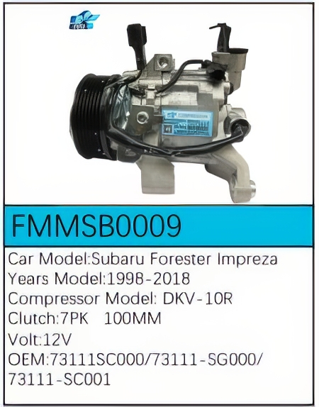 PartzBiz CE: -Compressor for Subaru - FMMSB0009 PartzBiz CE: -Compressor for Subaru - FMMSB0009