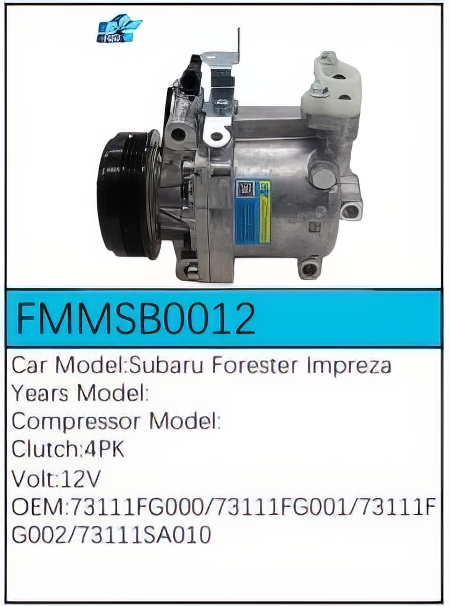 PartzBiz CE: -Compressor for Subaru - FMMSB0012 PartzBiz CE: -Compressor for Subaru - FMMSB0012