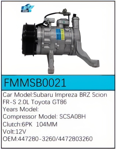 PartzBiz CE: -Compressor for Subaru - FMMSB0021 PartzBiz CE: -Compressor for Subaru - FMMSB0021