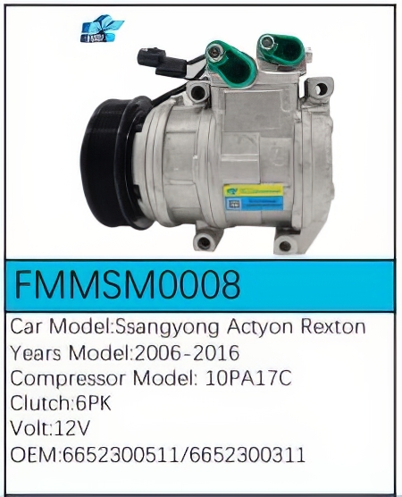 PartzBiz CE: -Compressor for SsangYong - FMMSM0008 PartzBiz CE: -Compressor for SsangYong - FMMSM0008