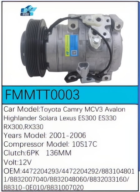 PartzBiz CE: -สำหรับคอมเพรสเซอร์ Toyota - FMMTT0003 PartzBiz CE: -สำหรับคอมเพรสเซอร์ Toyota - FMMTT0003