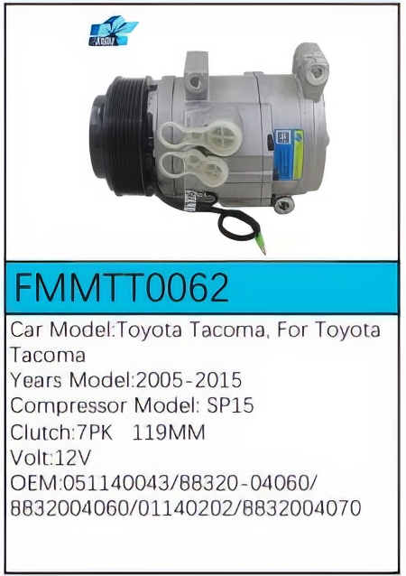 PartzBiz CE: -สำหรับคอมเพรสเซอร์ Toyota - FMMTT0062 PartzBiz CE: -สำหรับคอมเพรสเซอร์ Toyota - FMMTT0062