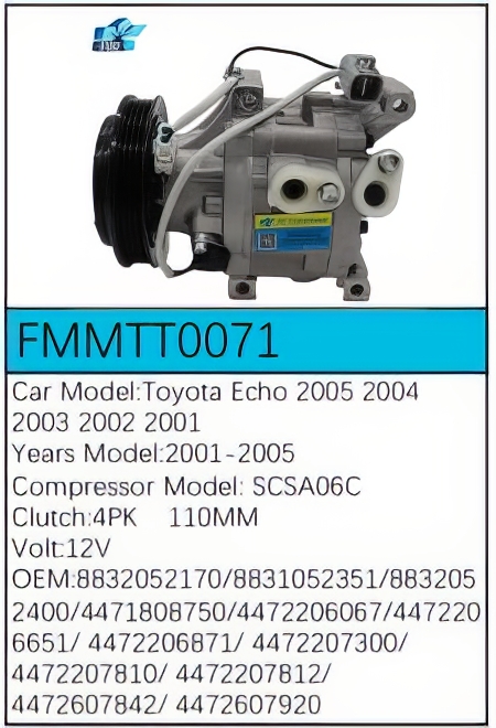PartzBiz CE: -Compressor for Toyota - FMMTT0071 PartzBiz CE: -Compressor for Toyota - FMMTT0071