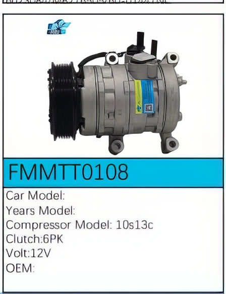 PartzBiz CE: -สำหรับคอมเพรสเซอร์ Toyota - FMMTT0108 PartzBiz CE: -สำหรับคอมเพรสเซอร์ Toyota - FMMTT0108