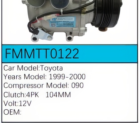 PartzBiz CE: -Compressor for Toyota - FMMTT0122 PartzBiz CE: -Compressor for Toyota - FMMTT0122