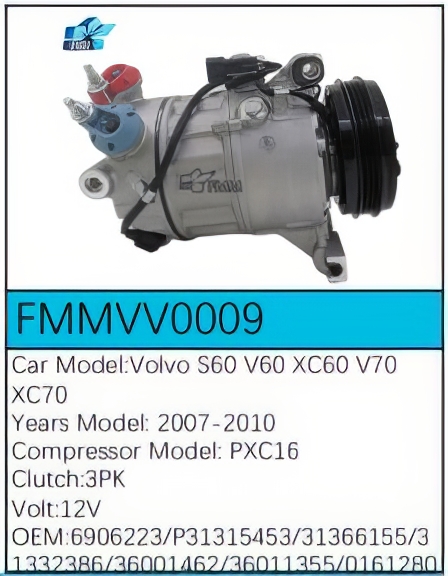 PartzBiz CE: -Compressor for Volvo - FMMVV0009 PartzBiz CE: -Compressor for Volvo - FMMVV0009