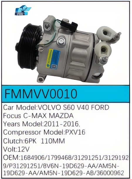 PartzBiz CE: -Compressor for Volvo - FMMVV0010 PartzBiz CE: -Compressor for Volvo - FMMVV0010