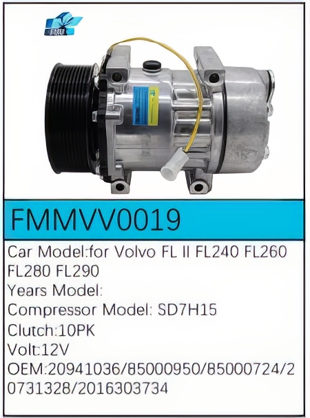 PartzBiz CE: -Compressor for Volvo - FMMVV0019 PartzBiz CE: -Compressor for Volvo - FMMVV0019