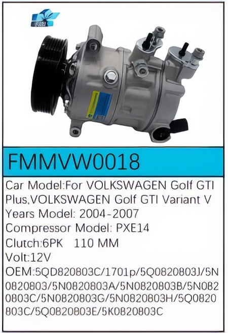 PartzBiz CE: -Compressor for Volkswagen - FMMVW0018 PartzBiz CE: -Compressor for Volkswagen - FMMVW0018