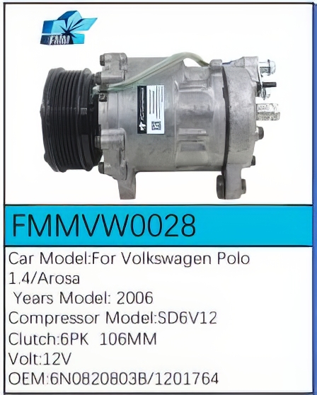 PartzBiz CE: -Compressor for Volkswagen - FMMVW0028 PartzBiz CE: -Compressor for Volkswagen - FMMVW0028