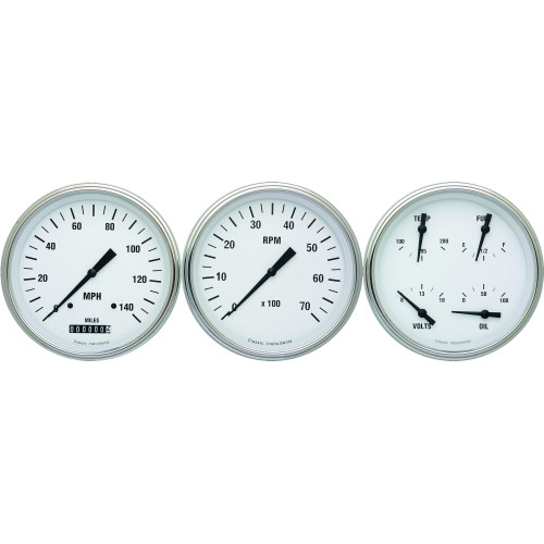PartzBiz CM: WH53SLF-เครื่องดนตรีคลาสสิค White Hot Three Gauge Set PartzBiz CM: WH53SLF-เครื่องดนตรีคลาสสิค White Hot Three Gauge Set