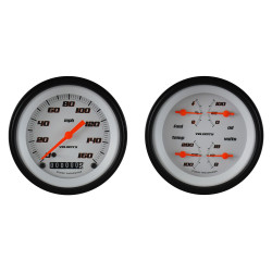 PartzBiz CM VS02WBLF - Classic Instruments Velocity White Two Gauge Set