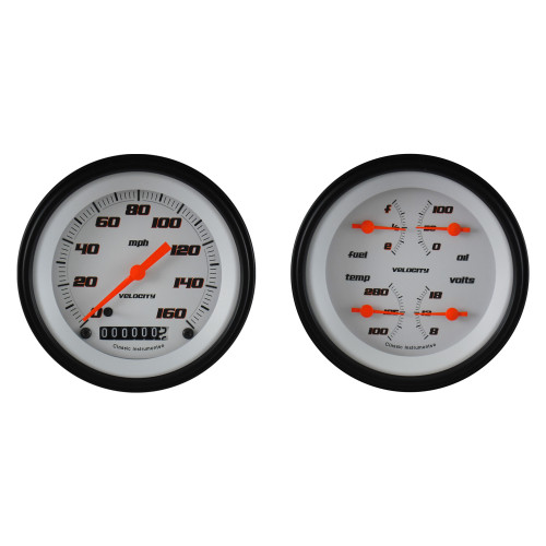PartzBiz CM: VS02WBLF-Classic Instruments Velocity White Two Gauge Set