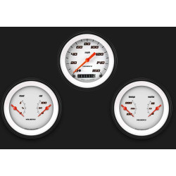 PartzBiz CM VS04WBLF - Classic Instruments Velocity White Three Gauge Set
