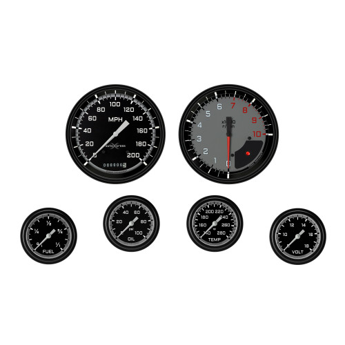 PartzBiz CM: AX351GBLF-AutoCross Gray Six Gauge Set 351 PartzBiz CM: AX351GBLF-AutoCross Gray Six Gauge Set 351