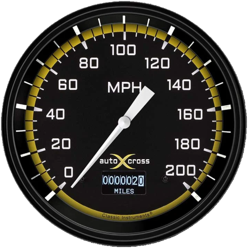PartzBiz CM: AX56DYBLF-มาตรวัดความเร็ว AutoCross Yellow 4 5/8