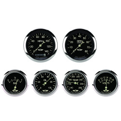 PartzBiz CM CL901SRC - Classic Series Six Gauge Set, 3 3/8